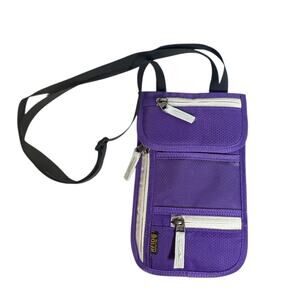 Travel Wallet Crossbody Pouch Purple Lightweight Organizer RFID Blocking NEW